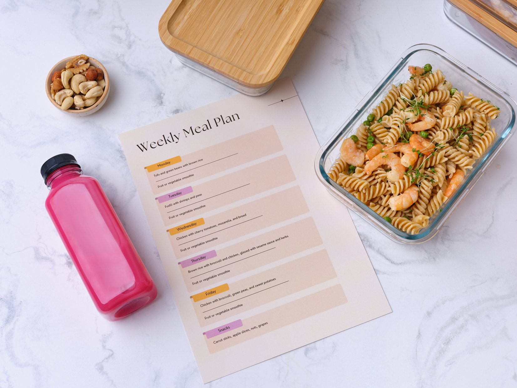 Meal Plan Flat Lay